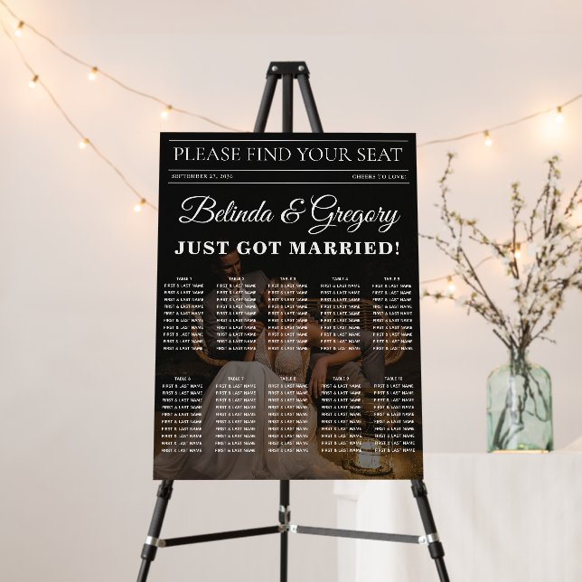 Magazine Editorial  Photos Wedding Seating Chart Foam Board (In Situ (Stand))