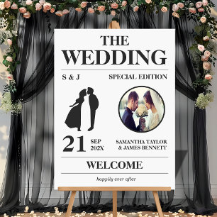 Magazine Editorial Style Wedding Entrance Welcome Acrylic Sign