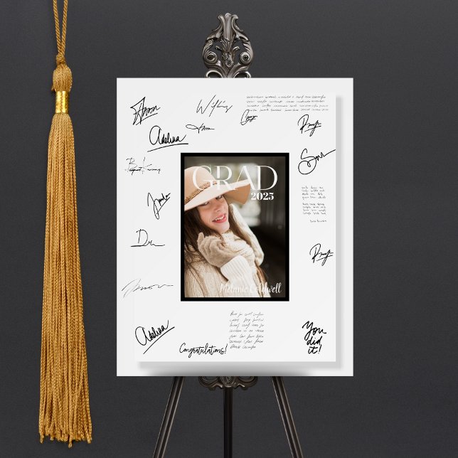 Magazine-Inspired Graduation Party Invitation  Foam Board (Create a memorable event with this guestbook sign giving guests ample room to leave a memorable note)