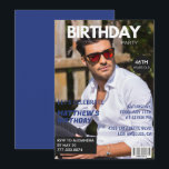 Magazine Navy blue Photo Funny 46th birthday Invitation<br><div class="desc">Magazine Navy blue Photo Funny 46th birthday Invitation</div>