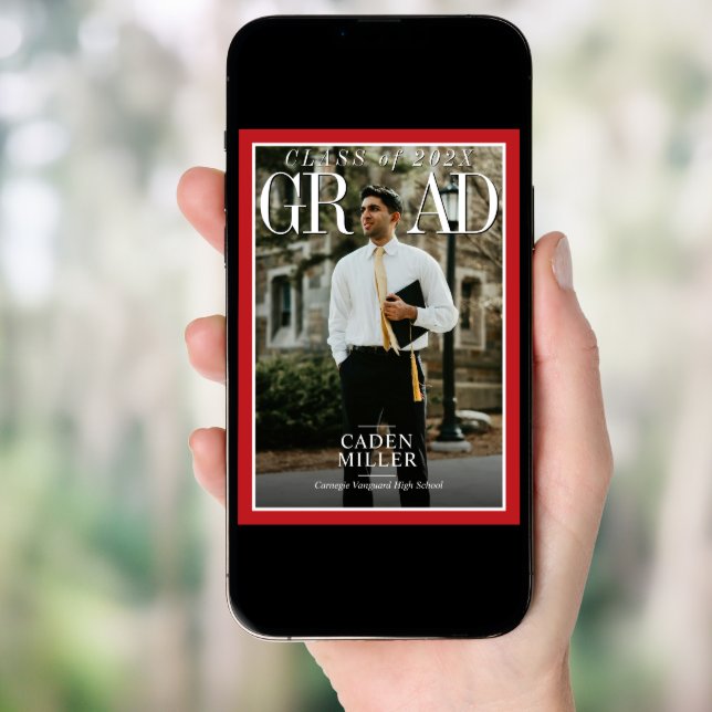 Magazine Newspaper Senior Graduation Invitation (Front Digital)