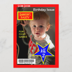 Magazine Photo Birthday Party Invites