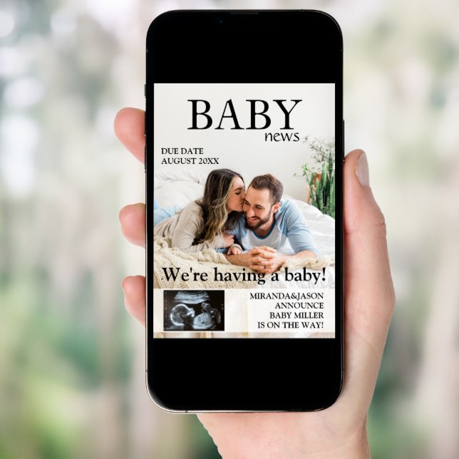Magazine Sonogram Photo Pregnancy Announcement (Front Digital)