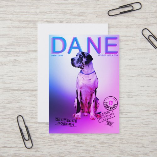 Magazine Style Great Dane  Business Card