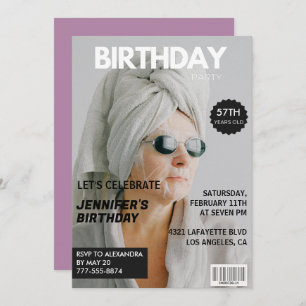 Magazine Stylish Photo 57th birthday invitations