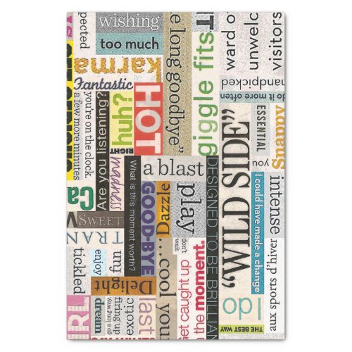 Magazine Typography Collage Tissue Paper