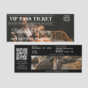 Magazine VIP Access Ticket Wedding Invitation