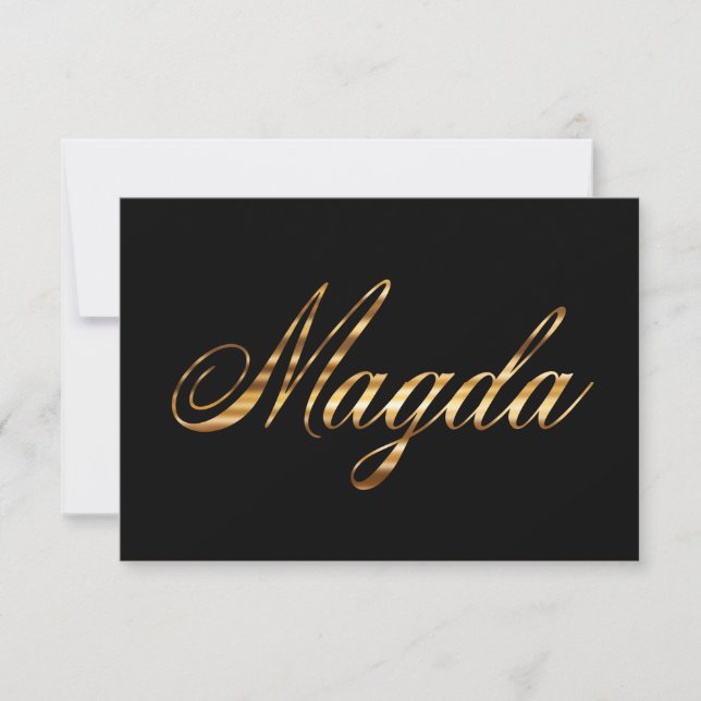 Magda Gold Design Lettering Card (Front)