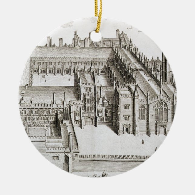 Magdalen College, Oxford, from 'Oxonia Illustrata' Ceramic Ornament (Front)