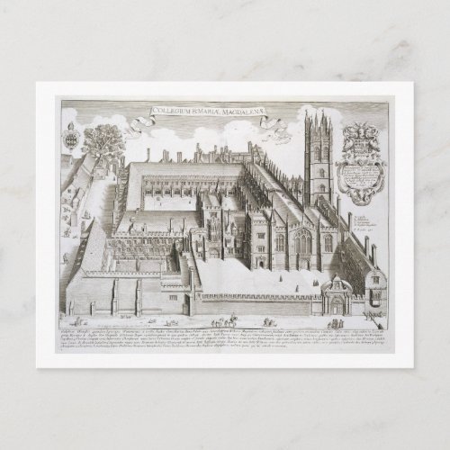 Magdalen College Oxford from Oxonia Illustrata Postcard