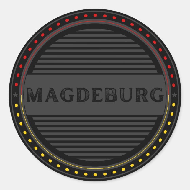 Magdeburg City Pride Emblem – German Identity Classic Round Sticker (Front)