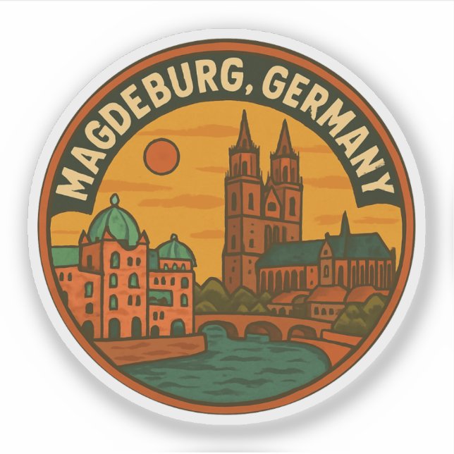 Magdeburg Germany Cathedral Art Sticker (Front)
