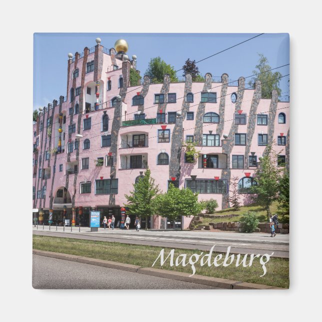 Magdeburg Hunderwasser Grüne Zitadelle photo Magnet (Front)