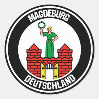 Magdeburg Round Emblem Classic Round Sticker
