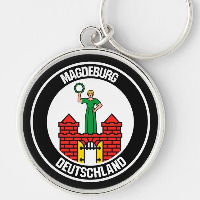 Magdeburg Round Emblem Keychain (Front)