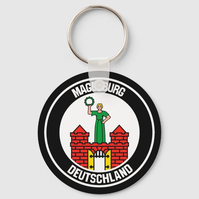 Magdeburg Round Emblem Keychain (Front)