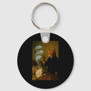 Mage Cat Meme Cat Exorcism Mouse Funny Fantasy Hum Keychain