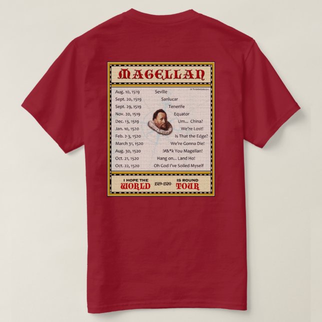 Magellan 1519 Round World Tour (Men's Dark) T-Shirt | Zazzle
