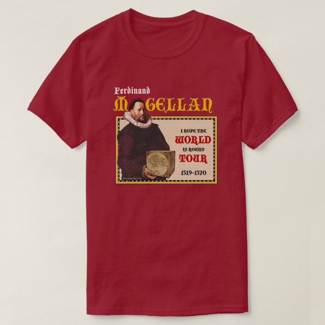Magellan 1519 Round World Tour (Men's Dark) T-Shirt | Zazzle