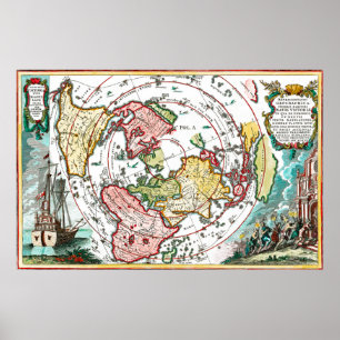 Magellan Journey Flat Earth Map Poster