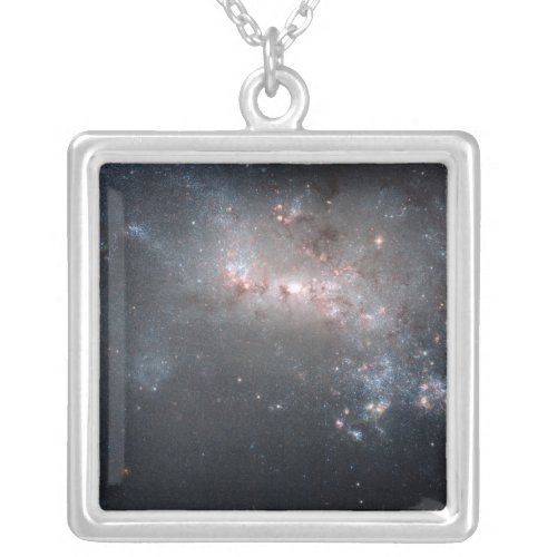 Magellanic dwarf irregular galaxy NGC 4449 Silver Plated Necklace