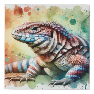 Magellanic lizard 070824AREF122 - Watercolor Faux Canvas Print