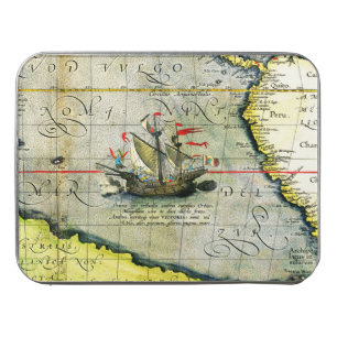 Magellans ship Victoria, Antique Map Pacific Ocean Jigsaw Puzzle