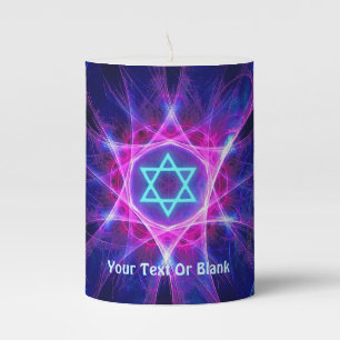 Magen Bet Fractal Pillar Candle