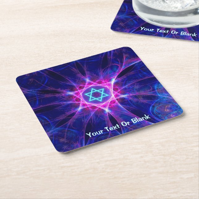 Magen Bet Square Paper Coaster (Angled)