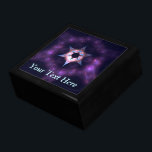 Magen Dalet Keepsake Box<br><div class="desc">A foil-like, multi-colored, fractal Star of David on a dark blue background. Makes a great wedding or Bar/Bat Mitzvah gift.</div>