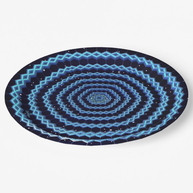 Magen David And Diamonds Paper Plates (Angled)
