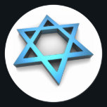 Magen David Classic Round Sticker<br><div class="desc">An illustration of the Jewish mythical symbol: The "Magen David" (David's shield, "star of David"). The Shield of David is a generally recognized symbol of Jewish identity and Judaism. A popular folk tale etymology has it that the Star of David is literally modeled after the shield of the young Israelite...</div>