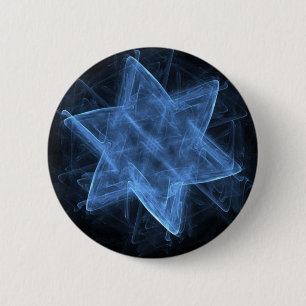 Magen David Fractal Pinback Button