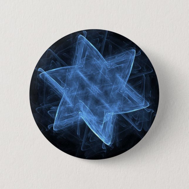 Magen David Fractal Pinback Button (Front)