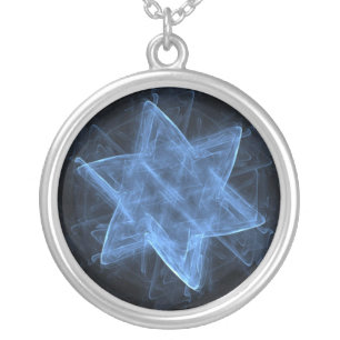 Magen David Fractal Silver Plated Necklace
