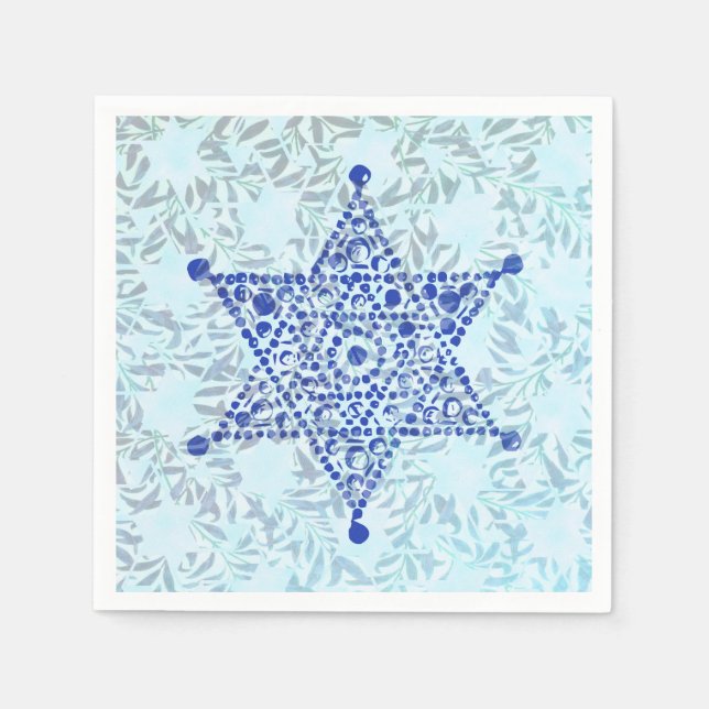 Magen David on leaves Napkins (Front)