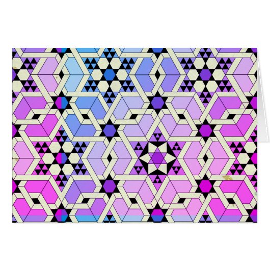 Magen David Stained Glass Cards (Front Horizontal)