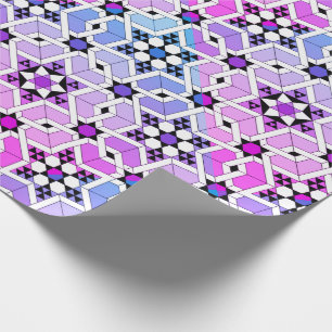 Magen David Stained Glass Wrapping Paper