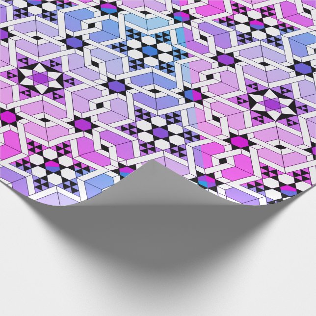Magen David Stained Glass Wrapping Paper (Corner)