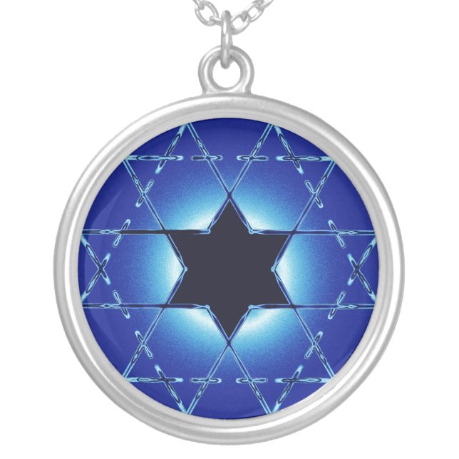 Magen Gimel Silver Plated Necklace (Front)