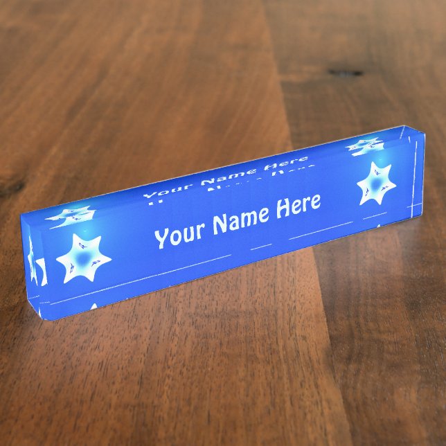 Magen Lavan Desk Name Plate (Side)
