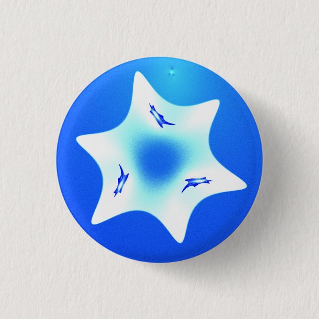 Magen Lavan (White Star) Button (Front)