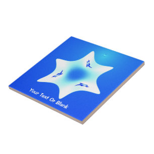 Magen Lavan (White Star) Ceramic Tile