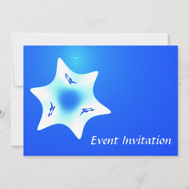 Magen Lavan (White Star) Invitation (Front)