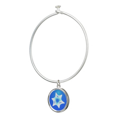 Magen Lavan White Star Of David Bangle Bracelet