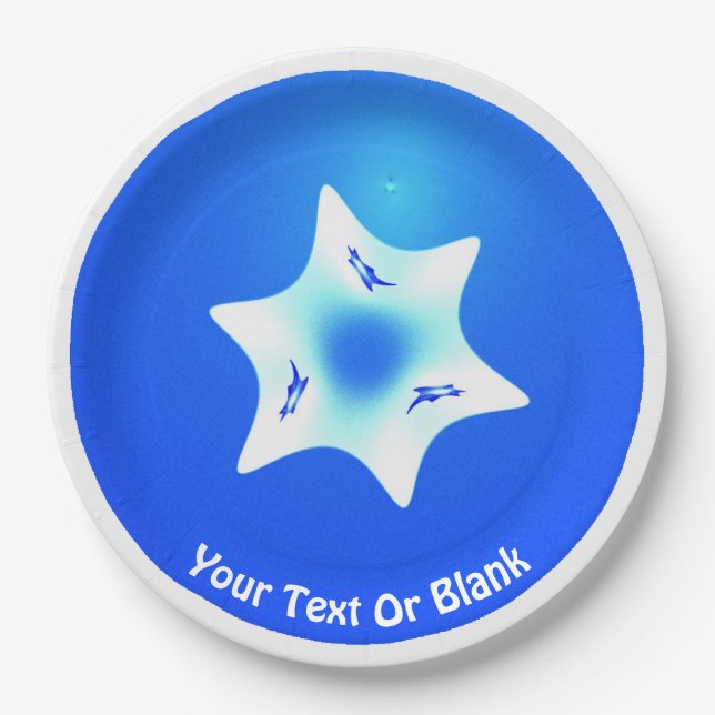 Magen Lavan (White Star) Paper Plates (Front)