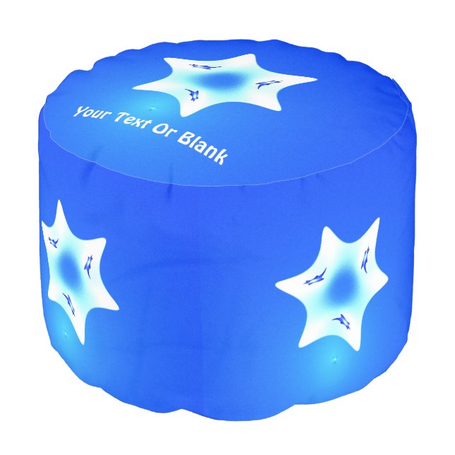 Magen Lavan (White Star) Pouf (Angled Front)