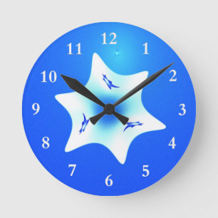 Magen Lavan (White Star) Round Clock