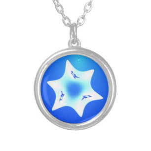 Magen Lavan (White Star) Silver Plated Necklace