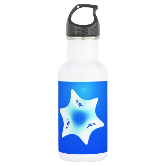 Magen Lavan (White Star) Stainless Steel Water Bottle (Front)
